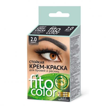 Крем-краска для бровей и ресниц  графит 2х2мл FitoColor