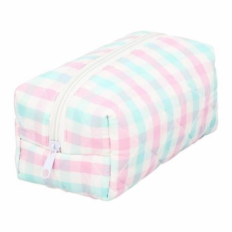 Косметичка  хлопковая в клетку 20,7х12,5х12,5 см LADY PINK