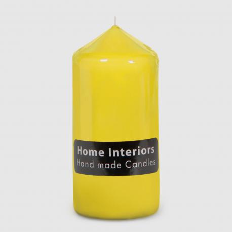 Свеча столбик  желтый 7х15 см HOME INTERIORS