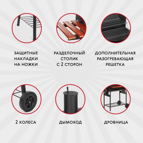 Гриль угольный  87х51,5х100,5см (KY1830) Keyo