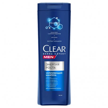 Шампунь укрепляющий  Men Derma expert Энергия роста 380 мл Clear