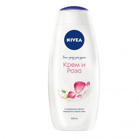 Гель-уход  для душа крем и роза 500 мл NIVEA