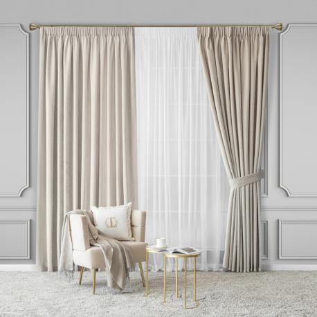Комплект штор с подхватами  Роверо экрю 280x300 см 4 предмета Togas