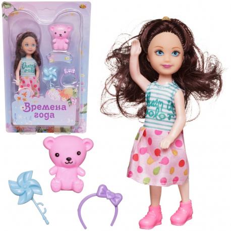 Кукла  времена года с медвежонком 4 вида (PT-01840/набор2) ABtoys
