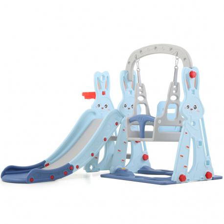 Горка + качели  Зайчонок PS-042-М ментол Perfetto Sport