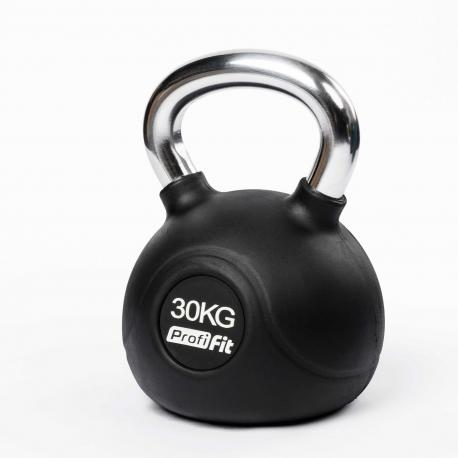 Гиря обрезиненная с хромированной ручкой 30кг Profi-Fit
