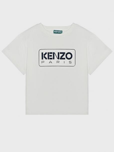 Футболка с логотипом на груди, белая Kenzo