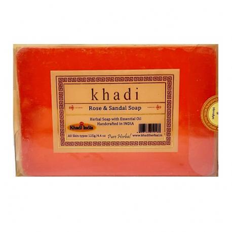 Натуральное очищающее мыло Роза и Сандал 125.0 Khadi