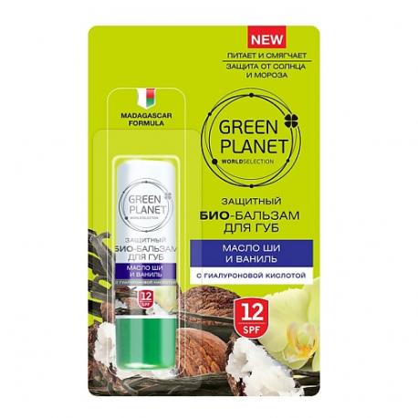 БИО-бальзам для губ защитный SPF12 Масло ши и ваниль 4.0 GREEN PLANET
