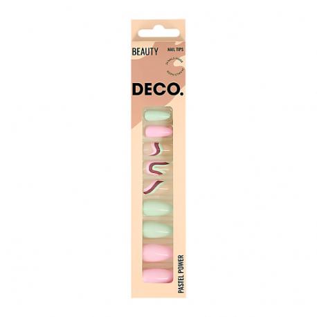 Набор накладных ногтей  PASTEL POWER flow deco