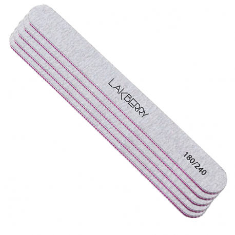 Пилка для ногтей узкая прямая 180/240, набор GET THE REASON LAKBERRY