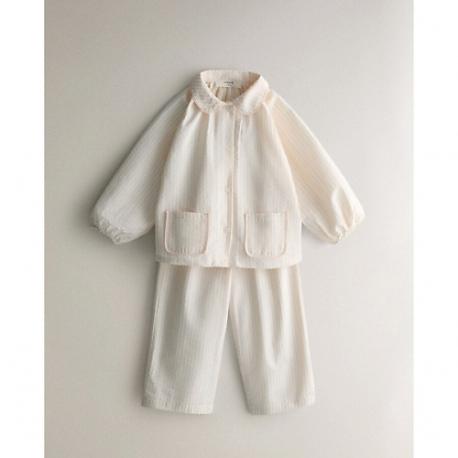 Комплект пижамы из жатого хлопка с манжетами ZARA HOME