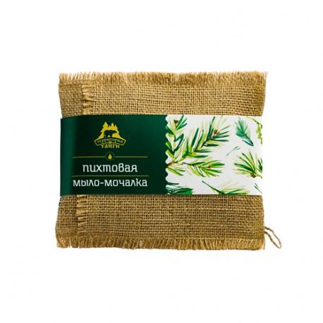 Льняная мочалка с мылом Пихтовая Территория тайги