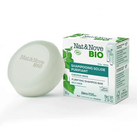 Твердый очищающий шампунь для жирных волос Nat & Nove Bio Shampoo Bar KERANOVE