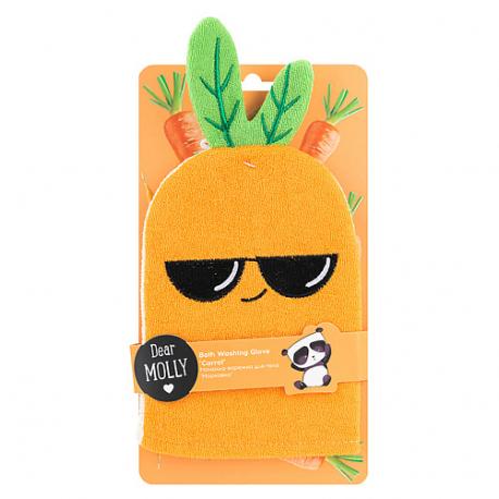 DEAR MOLLY Мочалка-варежка для тела "Морковка" Bath Washing Glove Carrot ЛЭТУАЛЬ