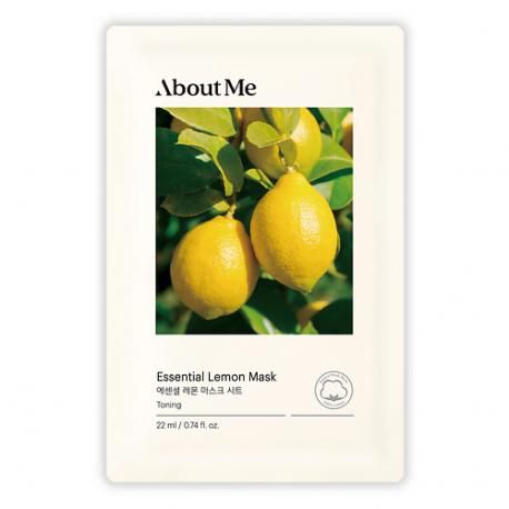 Маска для лица тканевая с лимоном Essential Lemon Mask ABOUT ME