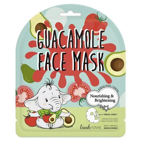 Маска для лица тканевая питательная с гуакамоле Guacamole Face Mask LOOK AT ME