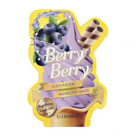 Маска для лица ICECREAM BERRY BERRY альгинатная для сияния кожи и ухода за порами 55 LINDSAY