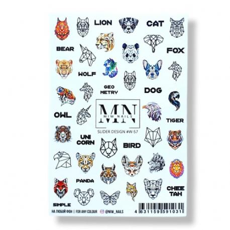 Слайдер дизайн для ногтей геометрия животные MIW NAILS