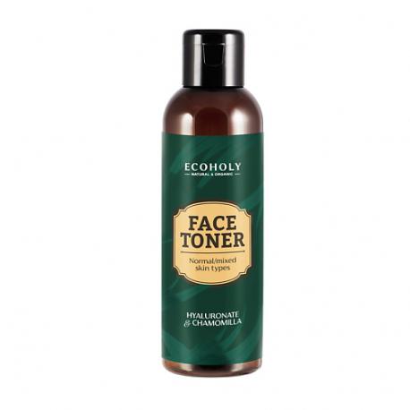 Тоник для нормального и комбинированного типа кожи лица Face Toner Normal/mixed Skin Types Hyaluronate & Chamomilla ECOHOLY