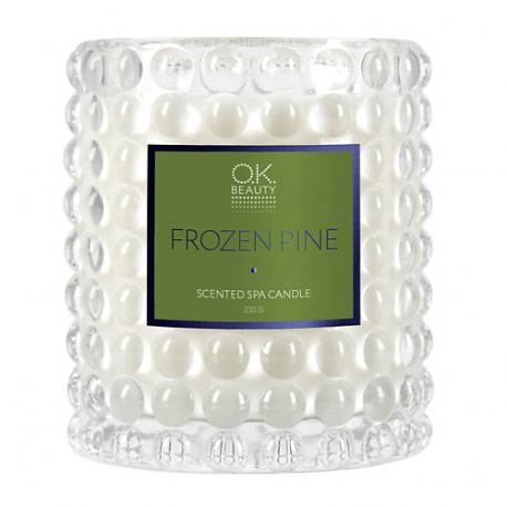 Ароматическая СПА свеча Scented SPA Candle Frozen Pine OK Beauty