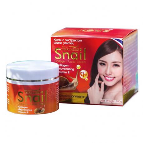 Антивозрастной тайский крем для лица с муцином улитки, коллагеном и Q10 THAI HERB