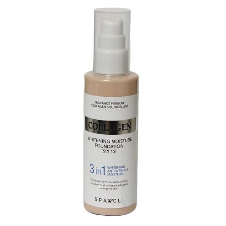Тональный крем SPF15 с коллагеном увлажняющий, эффект отбеливания кожи SPARCLI